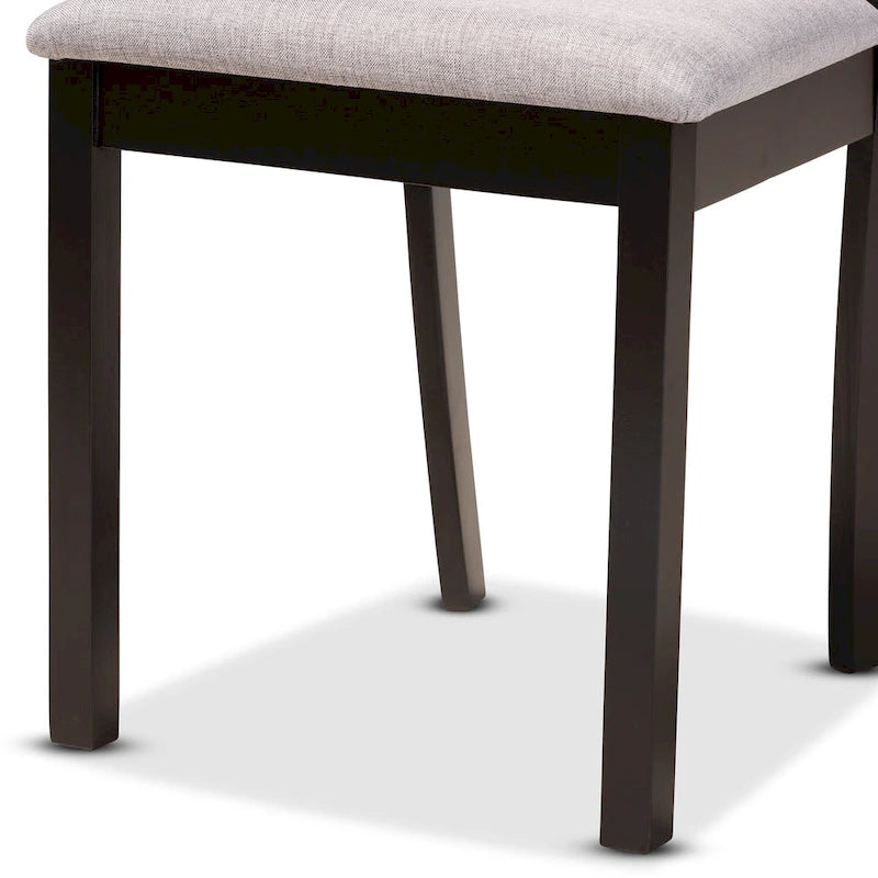 Grey / Dark Brown Modern Round Dining Set – 5-Seat or 7-Seat