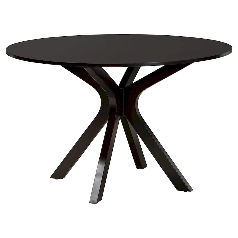 Grey / Dark Brown Modern Round Dining Set – 5-Seat or 7-Seat