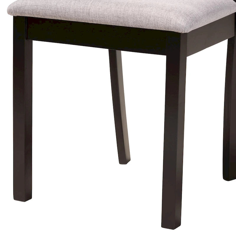 Grey / Dark Brown Modern Round Dining Set – 5-Seat or 7-Seat
