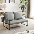 Grey / Light Brown / Orange PU Leather Accent Armchair, Single Seat