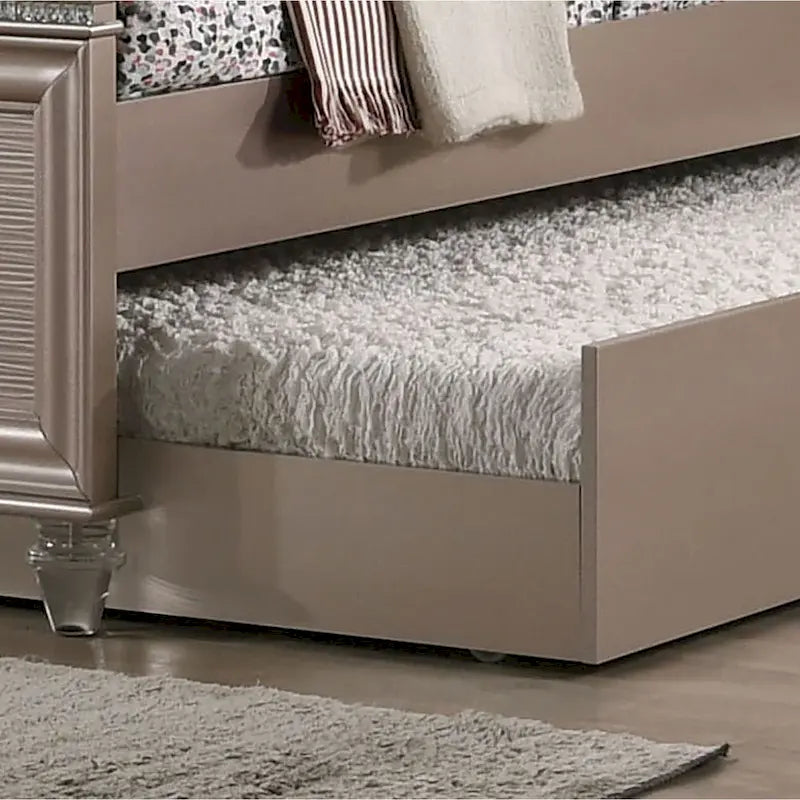 Ving Glam Wood LED Light Youth Panel Bed with Trundle by Furniture of America