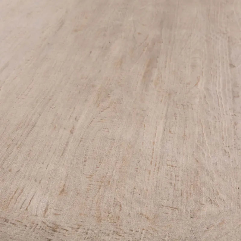 72" Round Dining Table, Distressed White, Ball Pedestal Base, Seats 6-8