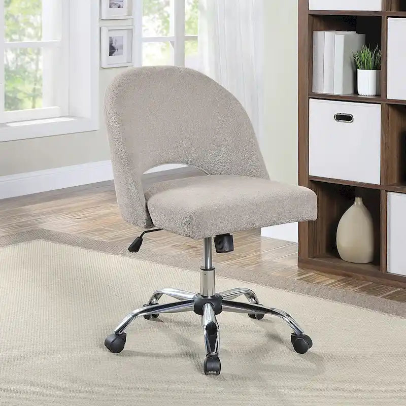 Upholstered Swivel Office Chair, Rose Gold Base, Single Seat – Garden / Mauve / Moonlit / Sand / Burgundy / Sage
