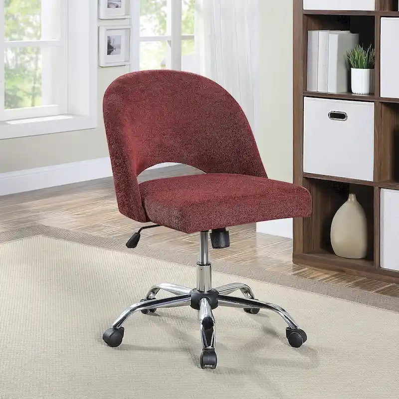 Upholstered Swivel Office Chair, Rose Gold Base, Single Seat – Garden / Mauve / Moonlit / Sand / Burgundy / Sage