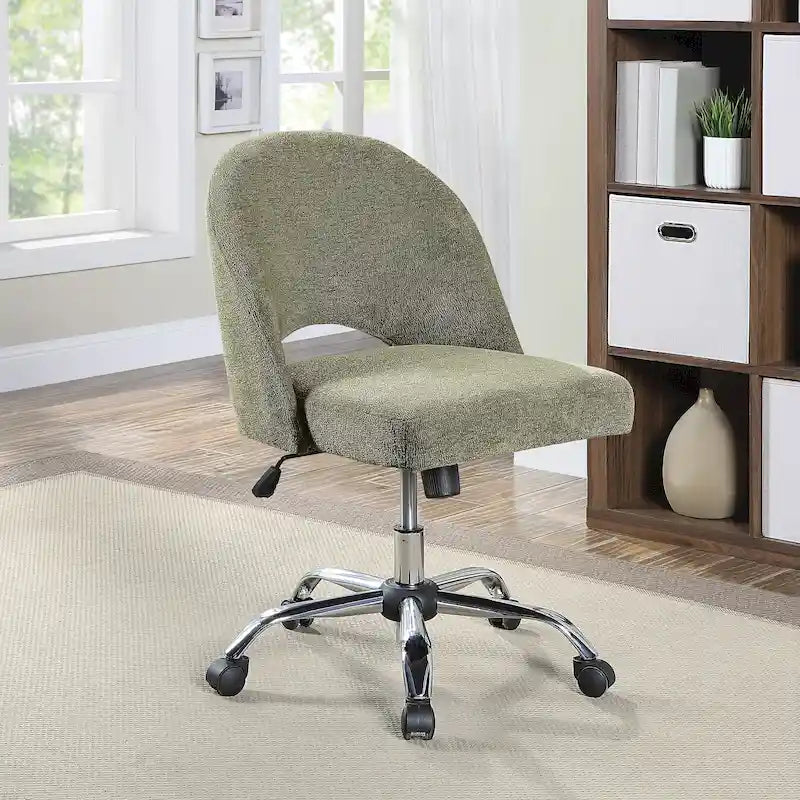 Upholstered Swivel Office Chair, Rose Gold Base, Single Seat – Garden / Mauve / Moonlit / Sand / Burgundy / Sage