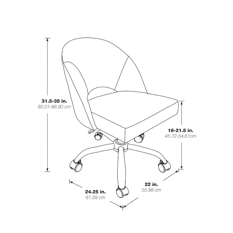 Upholstered Swivel Office Chair, Rose Gold Base, Single Seat – Garden / Mauve / Moonlit / Sand / Burgundy / Sage