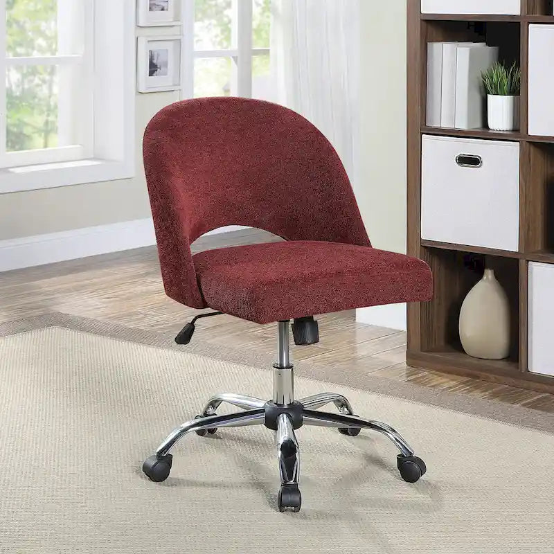 Upholstered Swivel Office Chair, Rose Gold Base, Single Seat – Garden / Mauve / Moonlit / Sand / Burgundy / Sage