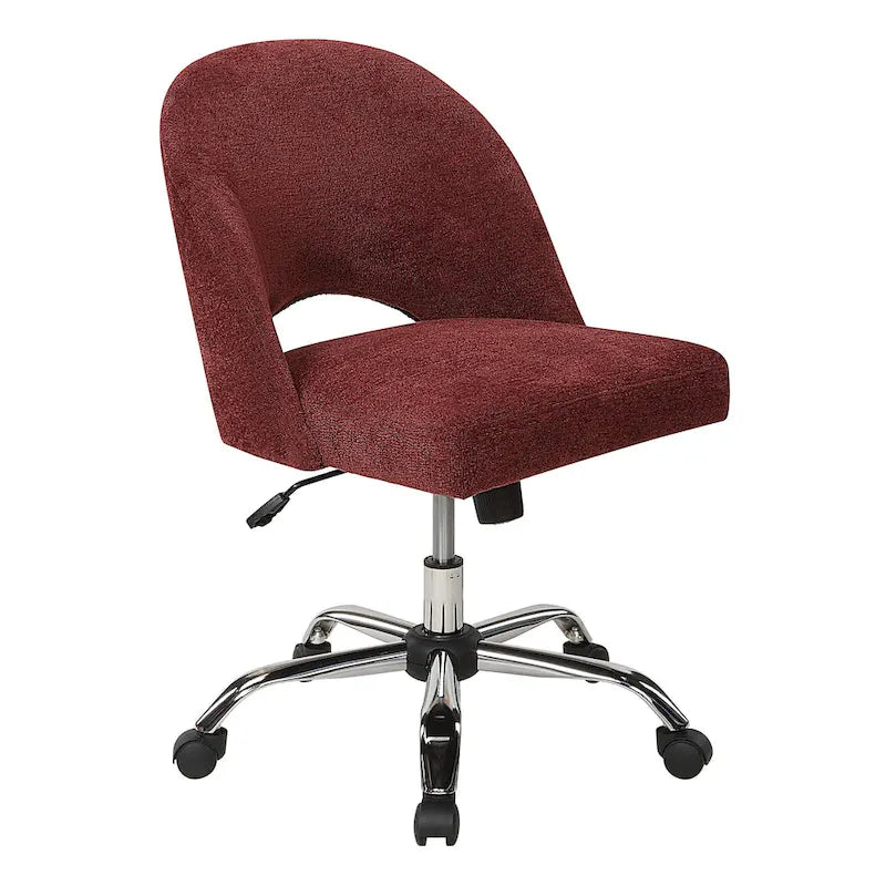 Upholstered Swivel Office Chair, Rose Gold Base, Single Seat – Garden / Mauve / Moonlit / Sand / Burgundy / Sage
