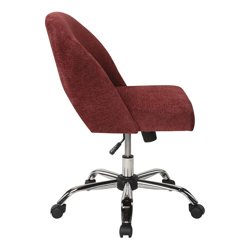 Upholstered Swivel Office Chair, Rose Gold Base, Single Seat – Garden / Mauve / Moonlit / Sand / Burgundy / Sage