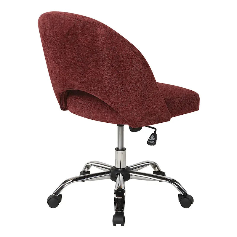 Upholstered Swivel Office Chair, Rose Gold Base, Single Seat – Garden / Mauve / Moonlit / Sand / Burgundy / Sage