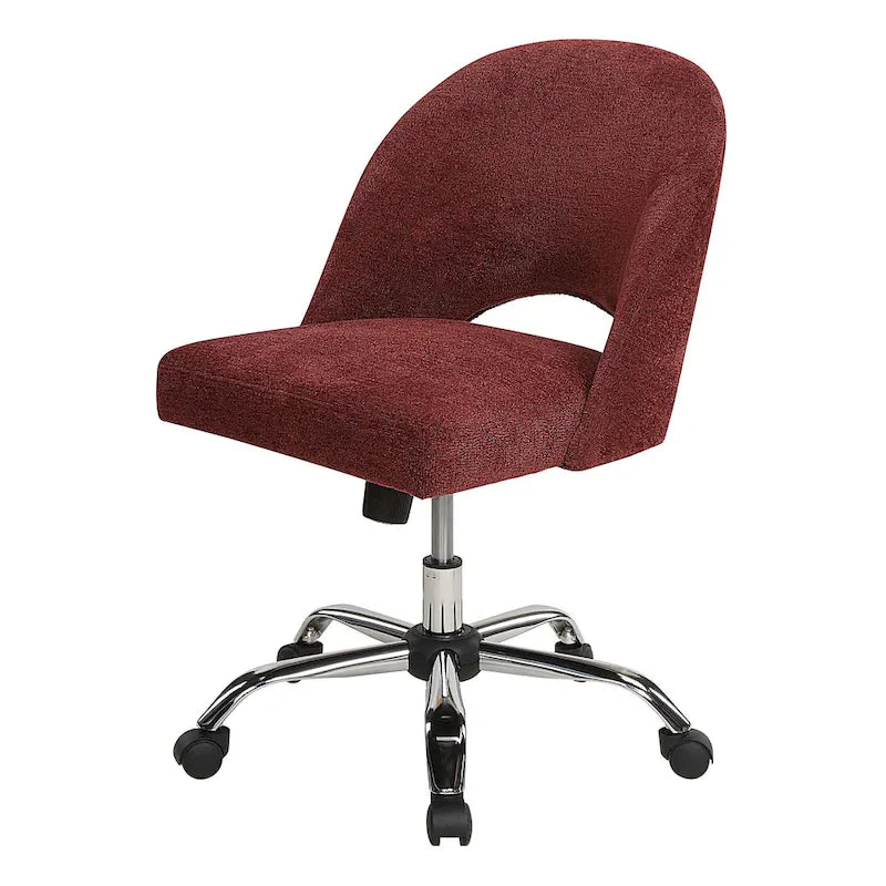 Upholstered Swivel Office Chair, Rose Gold Base, Single Seat – Garden / Mauve / Moonlit / Sand / Burgundy / Sage