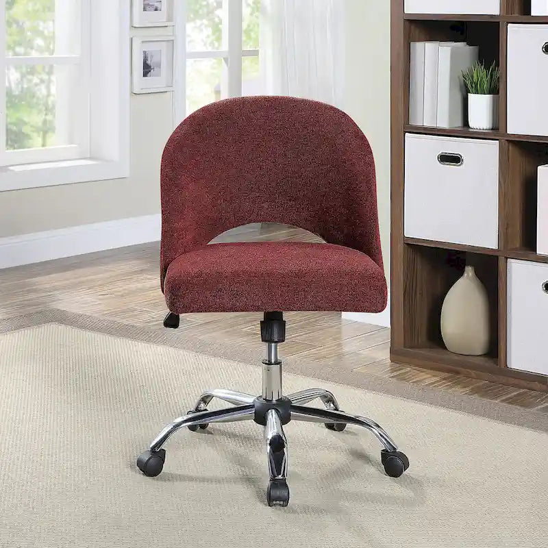 Upholstered Swivel Office Chair, Rose Gold Base, Single Seat – Garden / Mauve / Moonlit / Sand / Burgundy / Sage