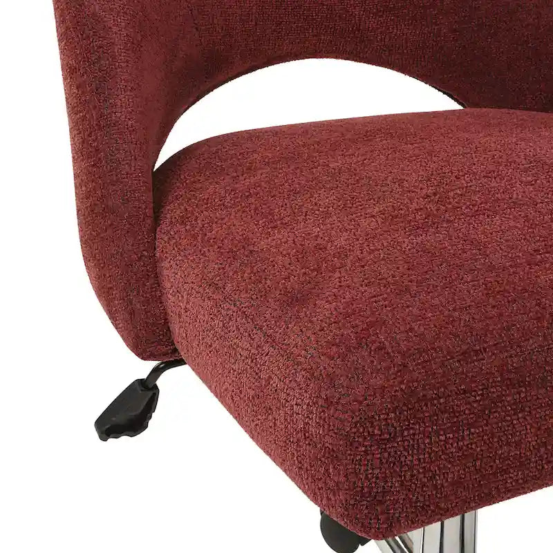 Upholstered Swivel Office Chair, Rose Gold Base, Single Seat – Garden / Mauve / Moonlit / Sand / Burgundy / Sage