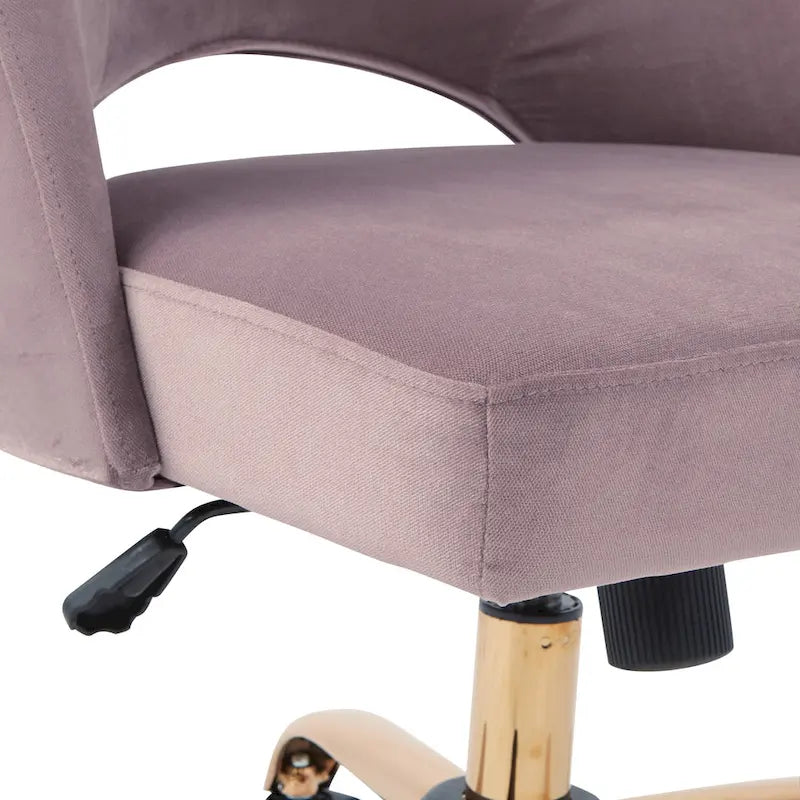 Upholstered Swivel Office Chair, Rose Gold Base, Single Seat – Garden / Mauve / Moonlit / Sand / Burgundy / Sage