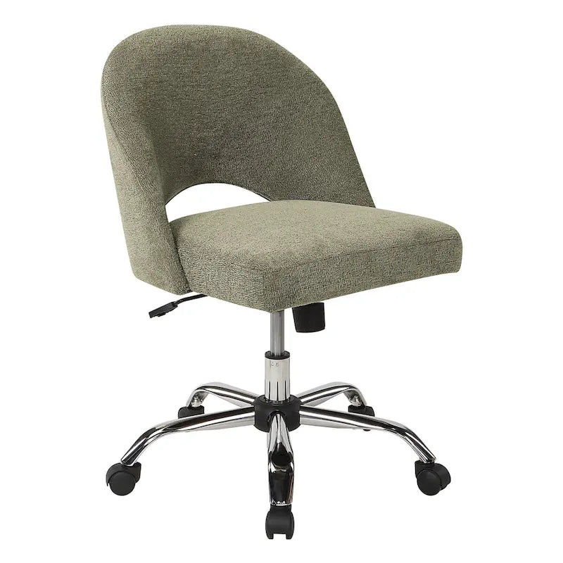 Upholstered Swivel Office Chair, Rose Gold Base, Single Seat – Garden / Mauve / Moonlit / Sand / Burgundy / Sage