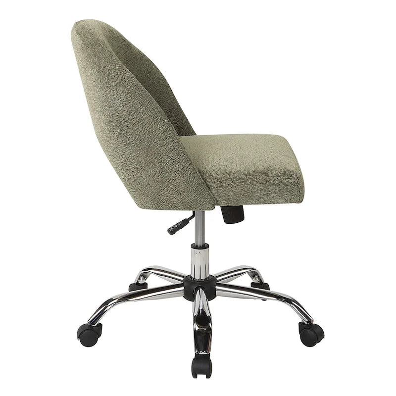 Upholstered Swivel Office Chair, Rose Gold Base, Single Seat – Garden / Mauve / Moonlit / Sand / Burgundy / Sage
