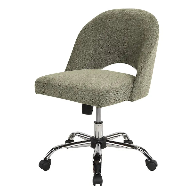 Upholstered Swivel Office Chair, Rose Gold Base, Single Seat – Garden / Mauve / Moonlit / Sand / Burgundy / Sage