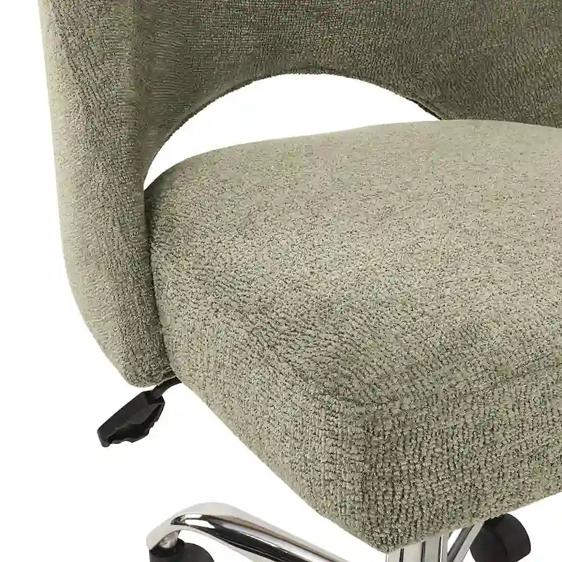 Upholstered Swivel Office Chair, Rose Gold Base, Single Seat – Garden / Mauve / Moonlit / Sand / Burgundy / Sage
