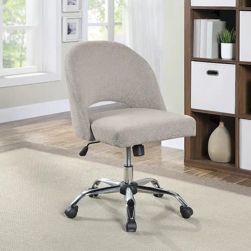 Upholstered Swivel Office Chair, Rose Gold Base, Single Seat – Garden / Mauve / Moonlit / Sand / Burgundy / Sage