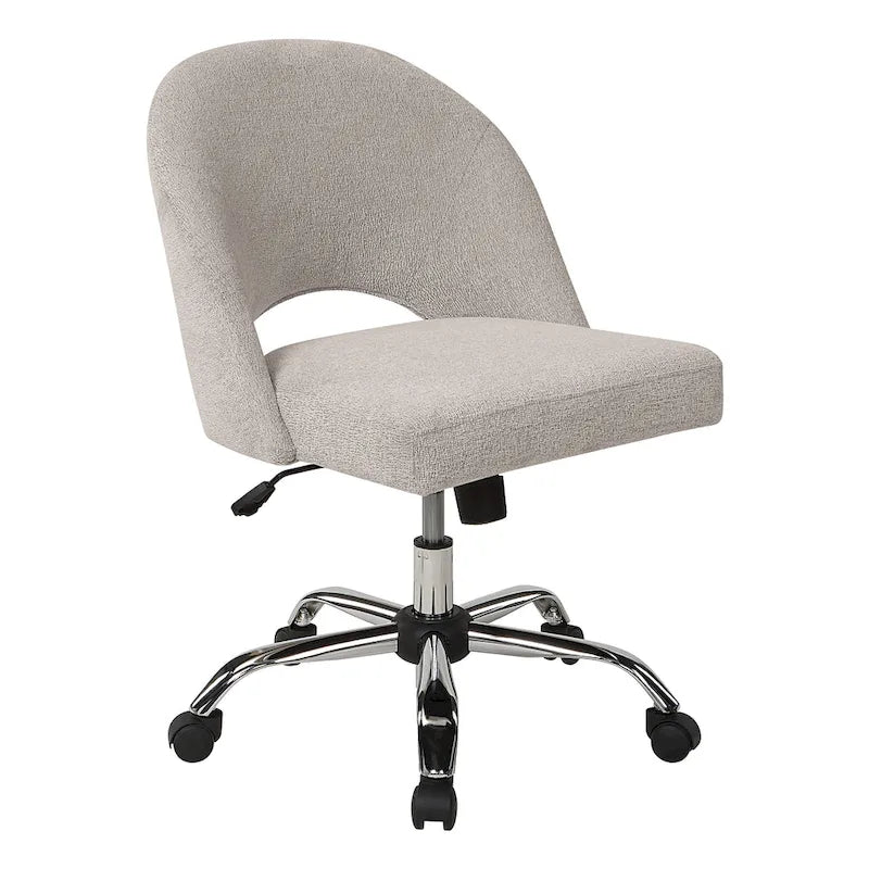 Upholstered Swivel Office Chair, Rose Gold Base, Single Seat – Garden / Mauve / Moonlit / Sand / Burgundy / Sage