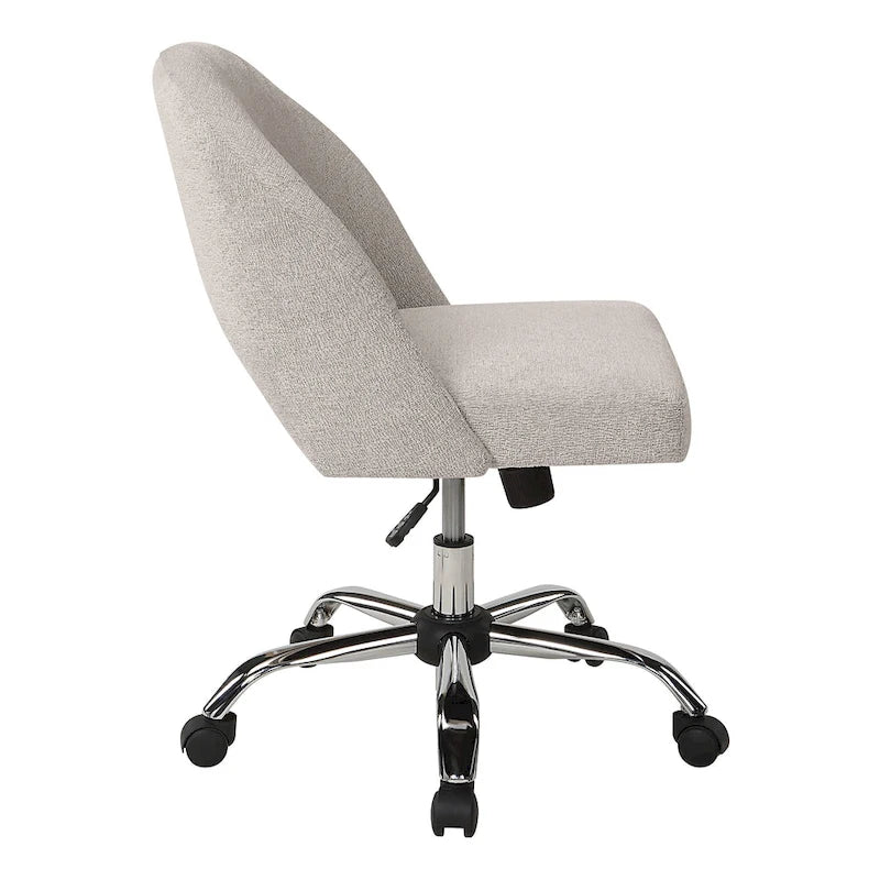 Upholstered Swivel Office Chair, Rose Gold Base, Single Seat – Garden / Mauve / Moonlit / Sand / Burgundy / Sage