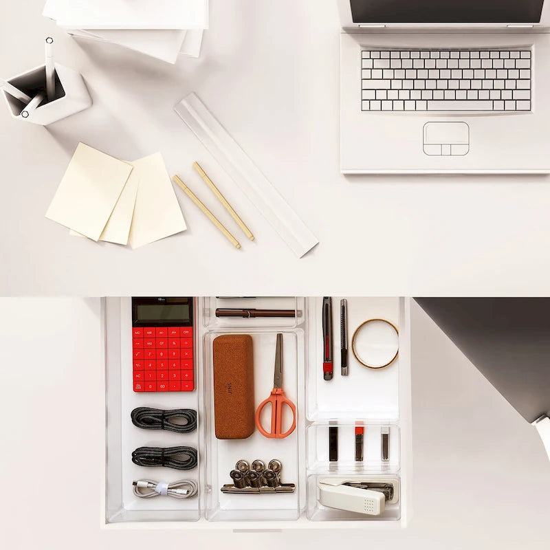 Clear Glossy 6-Piece Drawer Organizer Set
