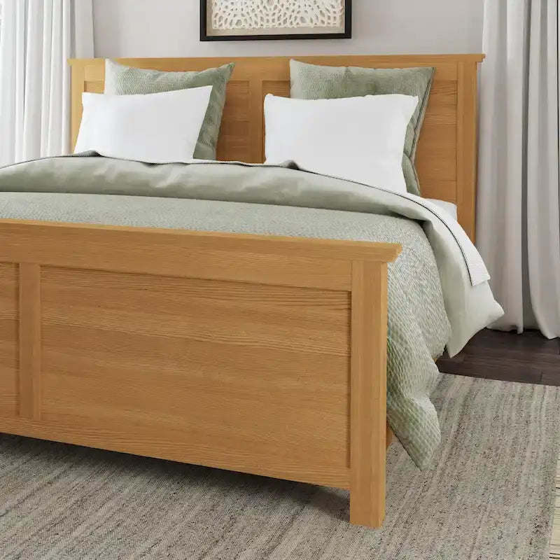 Brown Oak King Bedroom Set – 4 Piece (Bed, Dresser & 2 Nightstands)