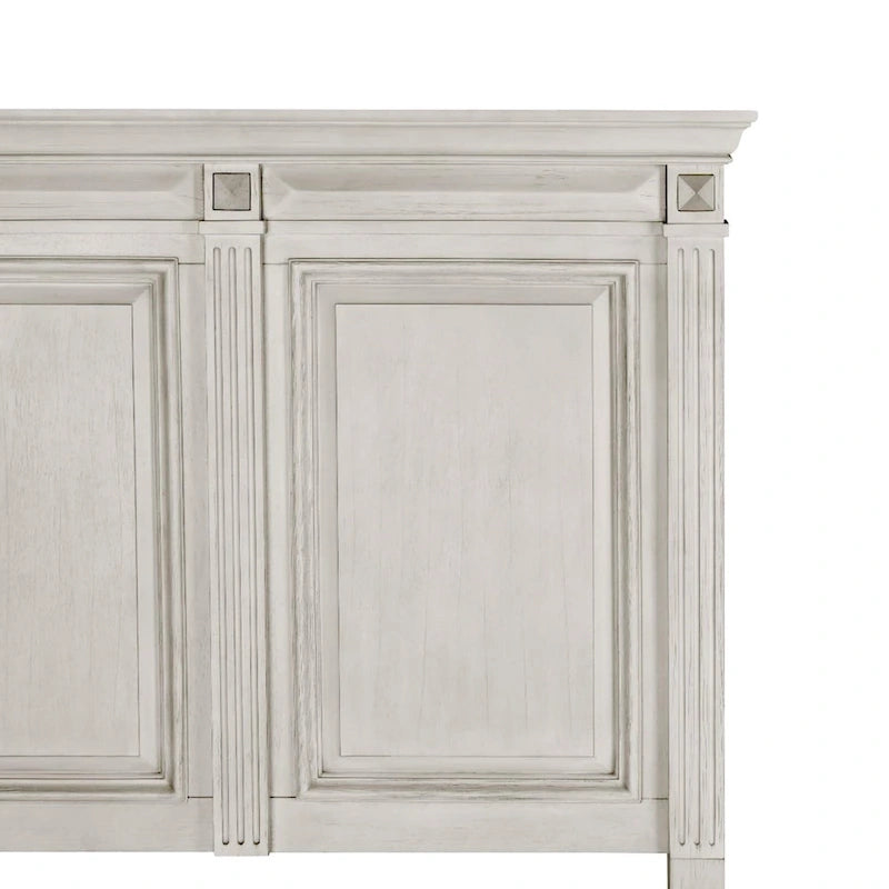 Parchment White Double Panel Bed, Queen/King