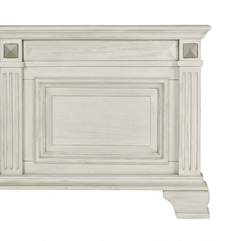 Parchment White Double Panel Bed, Queen/King