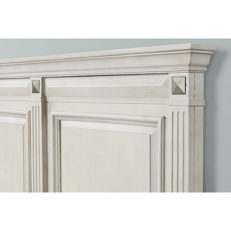 Parchment White Double Panel Bed, Queen/King