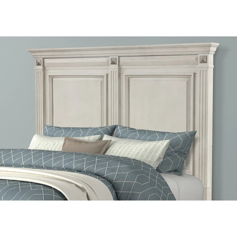 Parchment White Double Panel Bed, Queen/King