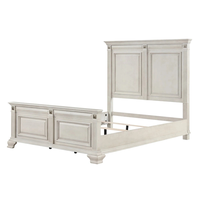 Parchment White Double Panel Bed, Queen/King