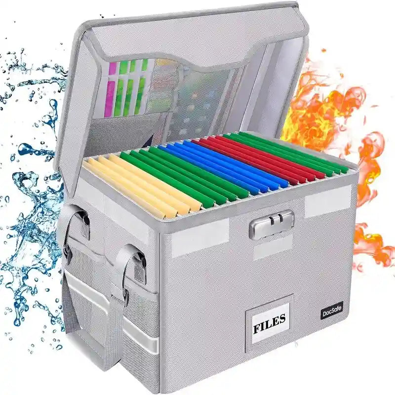 Fireproof Document Storage Box – Silver/Black/Green/Blue/Pink, Single-User