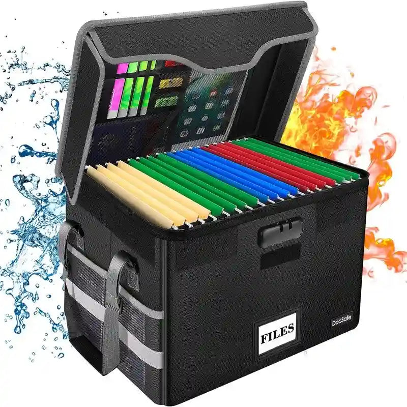 Fireproof Document Storage Box – Silver/Black/Green/Blue/Pink, Single-User