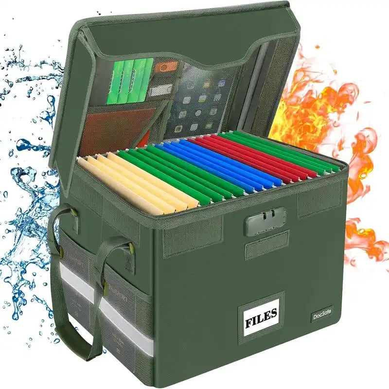Fireproof Document Storage Box – Silver/Black/Green/Blue/Pink, Single-User