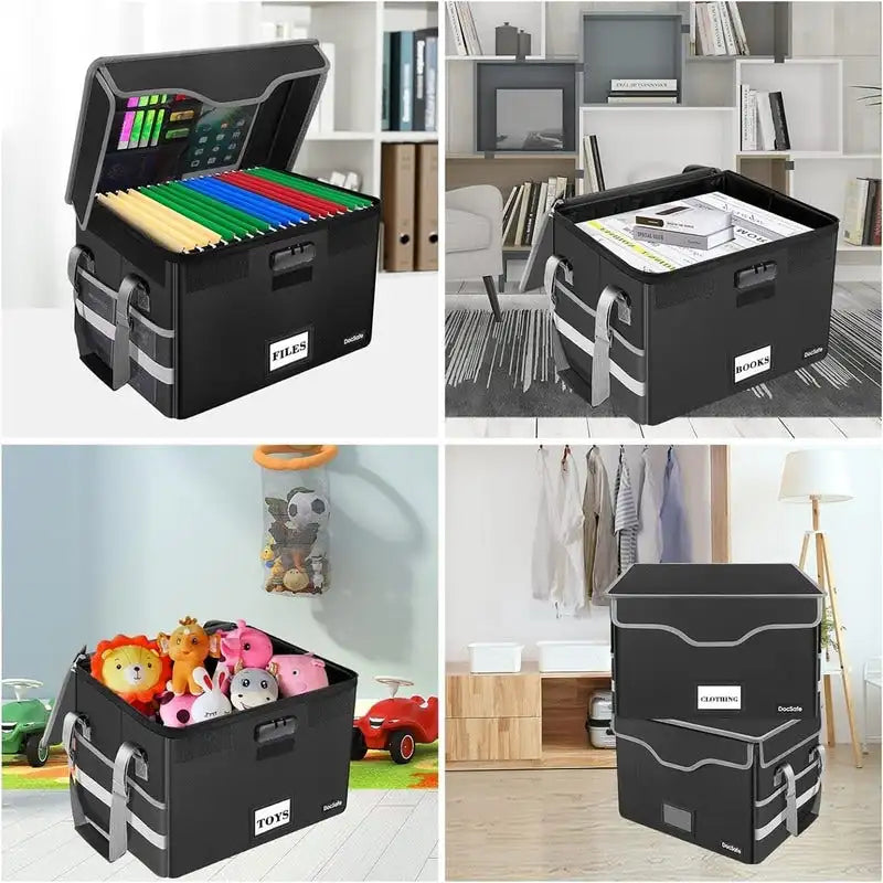 Fireproof Document Storage Box – Silver/Black/Green/Blue/Pink, Single-User