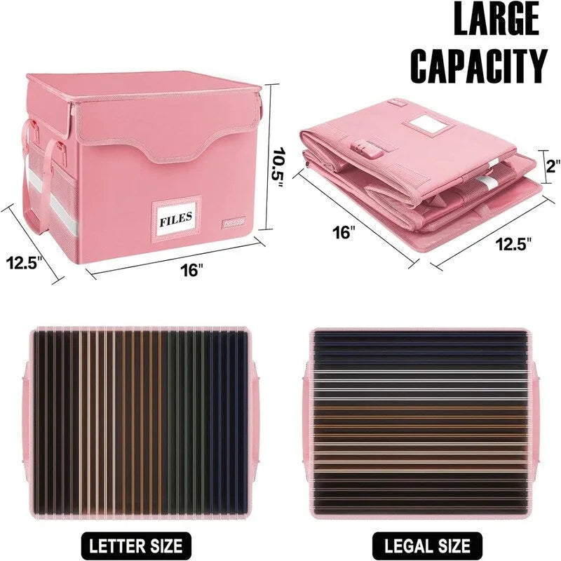 Fireproof Document Storage Box – Silver/Black/Green/Blue/Pink, Single-User