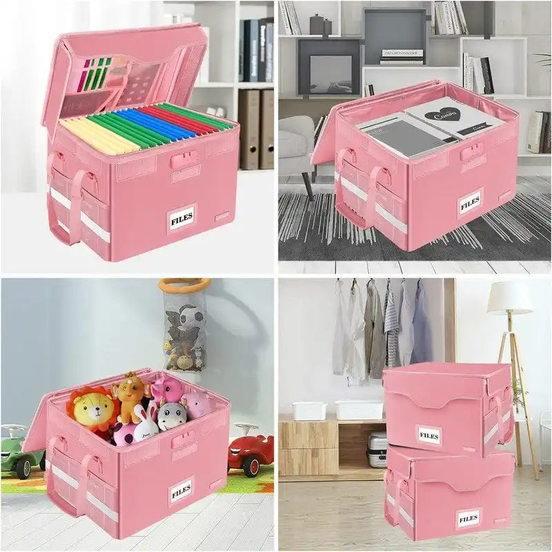 Fireproof Document Storage Box – Silver/Black/Green/Blue/Pink, Single-User