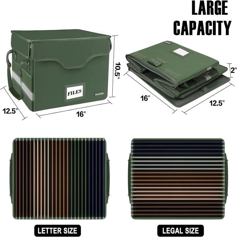 Fireproof Document Storage Box – Silver/Black/Green/Blue/Pink, Single-User