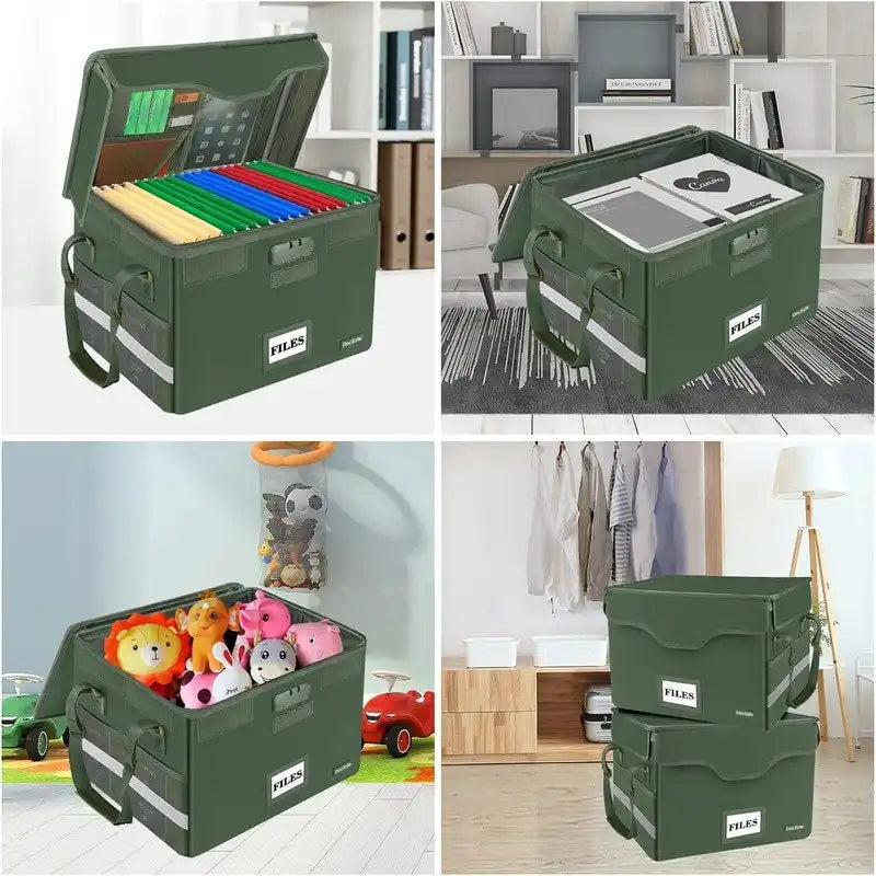 Fireproof Document Storage Box – Silver/Black/Green/Blue/Pink, Single-User