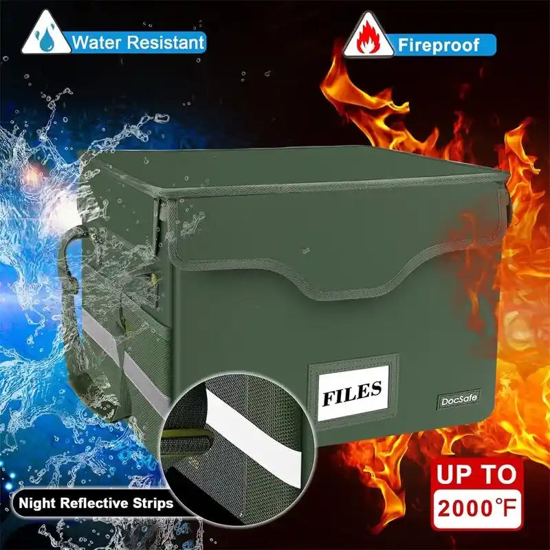 Fireproof Document Storage Box – Silver/Black/Green/Blue/Pink, Single-User