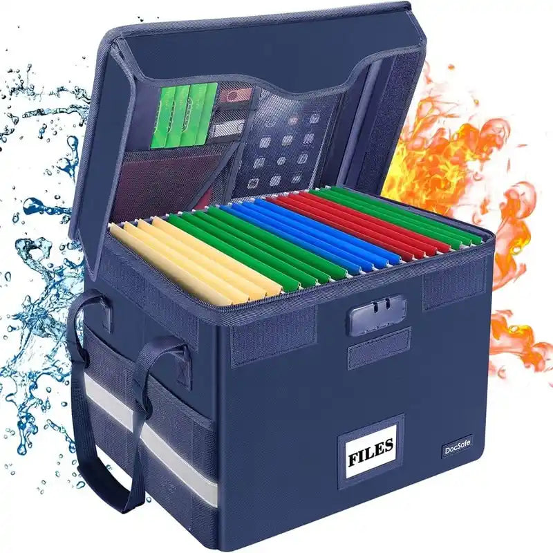 Fireproof Document Storage Box – Silver/Black/Green/Blue/Pink, Single-User