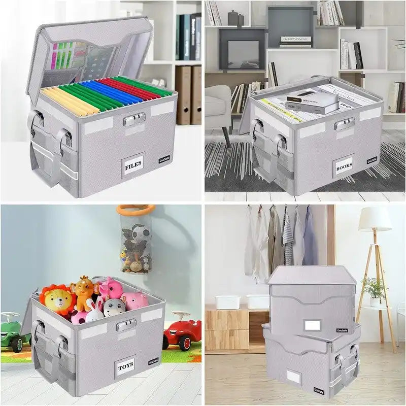 Fireproof Document Storage Box – Silver/Black/Green/Blue/Pink, Single-User