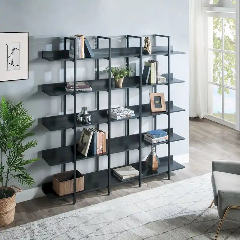 5 Tier Bookcase Home Office Open Bookshelf