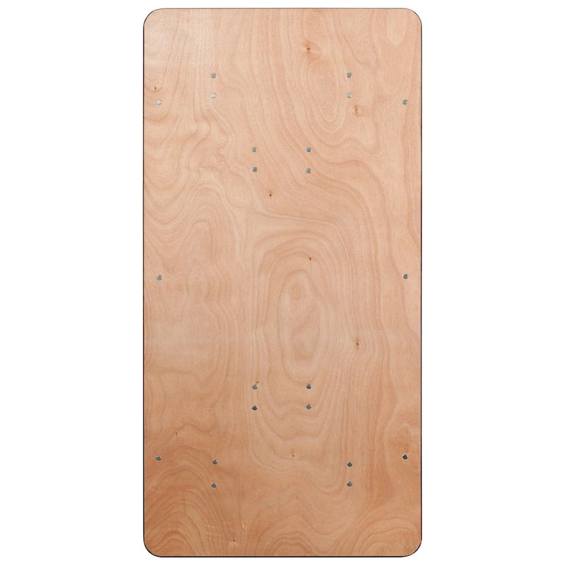 Natural Rectangle Folding Table, Single-Person, Wood & Metal