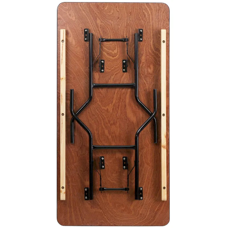 Natural Rectangle Folding Table, Single-Person, Wood & Metal