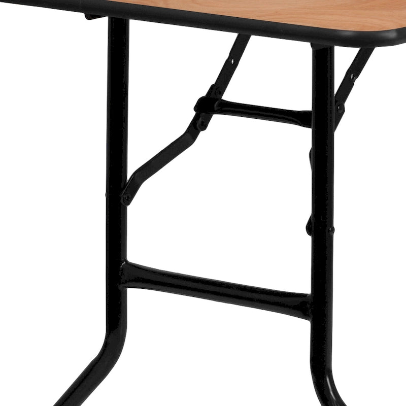 Natural Rectangle Folding Table, Single-Person, Wood & Metal