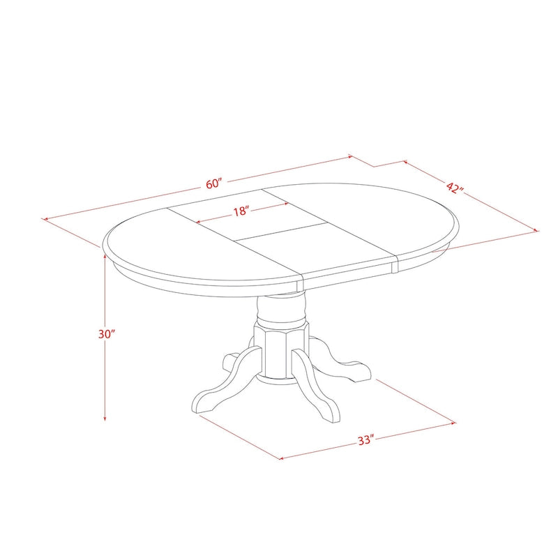 Black & Cherry Oval Dining Table Set, 42x60 In, 5-Piece / 7-Piece