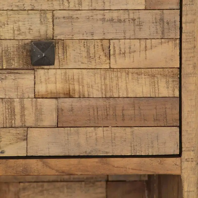 Brown Reclaimed Teak Sideboard with Steel Frame