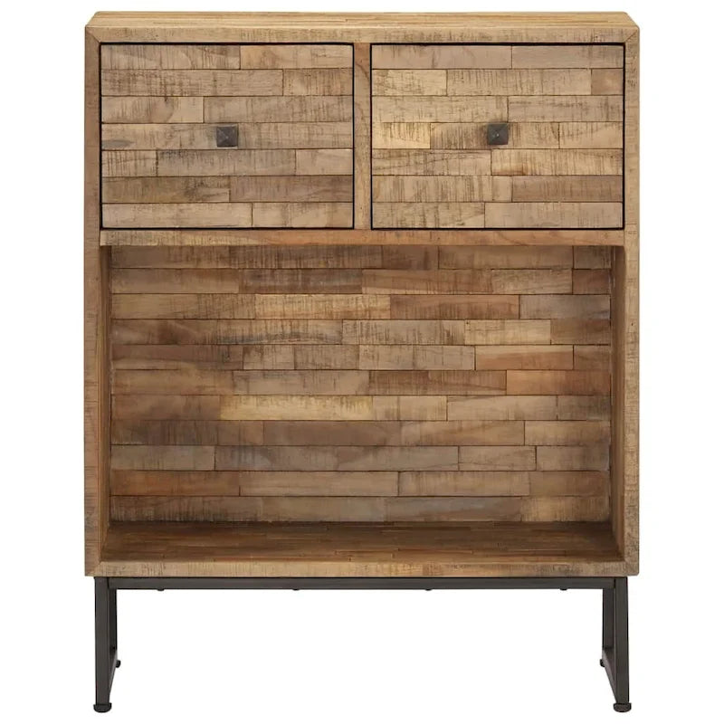 Brown Reclaimed Teak Sideboard with Steel Frame